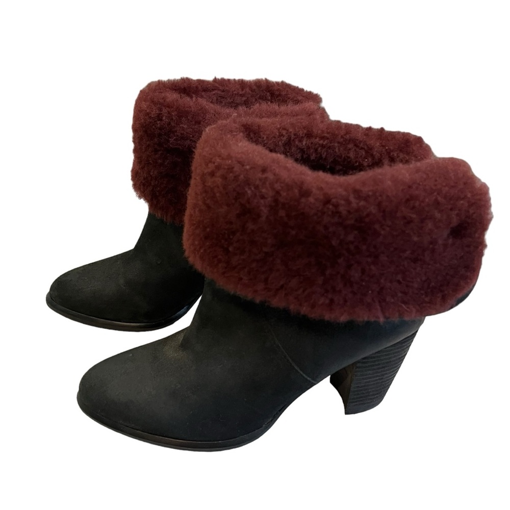 Ugg Layna Shearling Lined Foldable Cuff Black Nub… - image 6